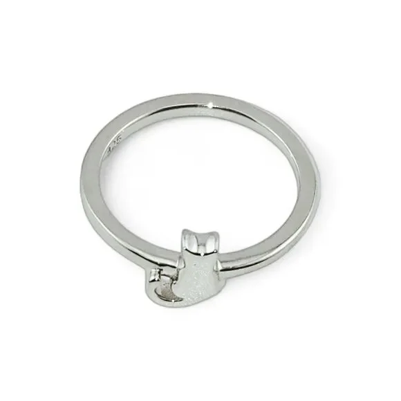 Sterling Silver 925 Plain Cat Ring - Picture 3 of 5